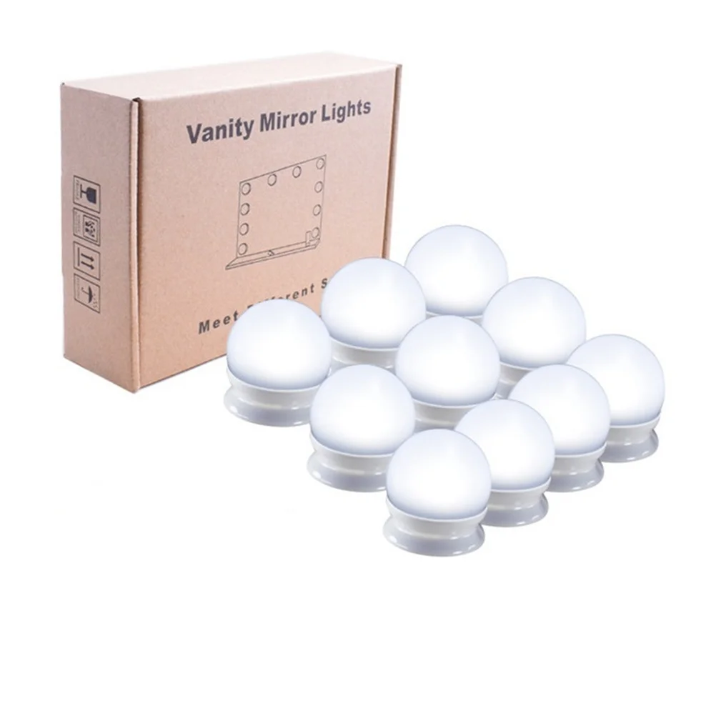10 szt. LED-owych listew oświetleniowych do lustra kosmetycznego, lampki do lustra do makijażu z trzema temperaturami barwowymi do łazienki, toaletki, na ścianę