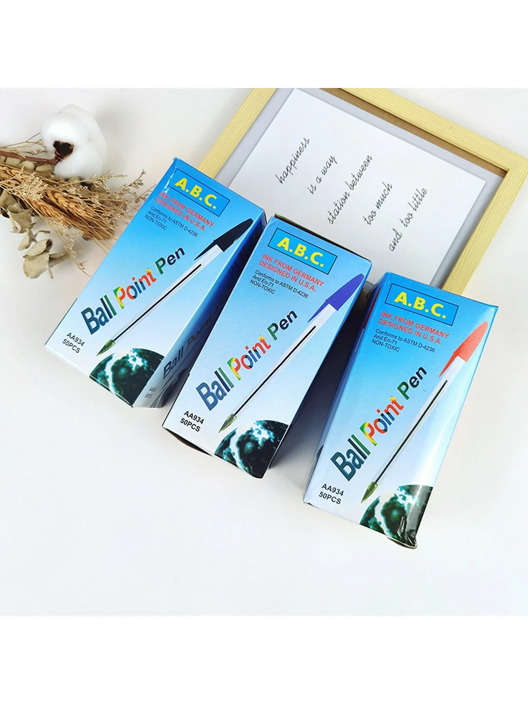 50 Stück/Set blaue Kugelschreiber mit transparentem Schaft, glattes Schreibgefühl, Multipack für Schule und Büro