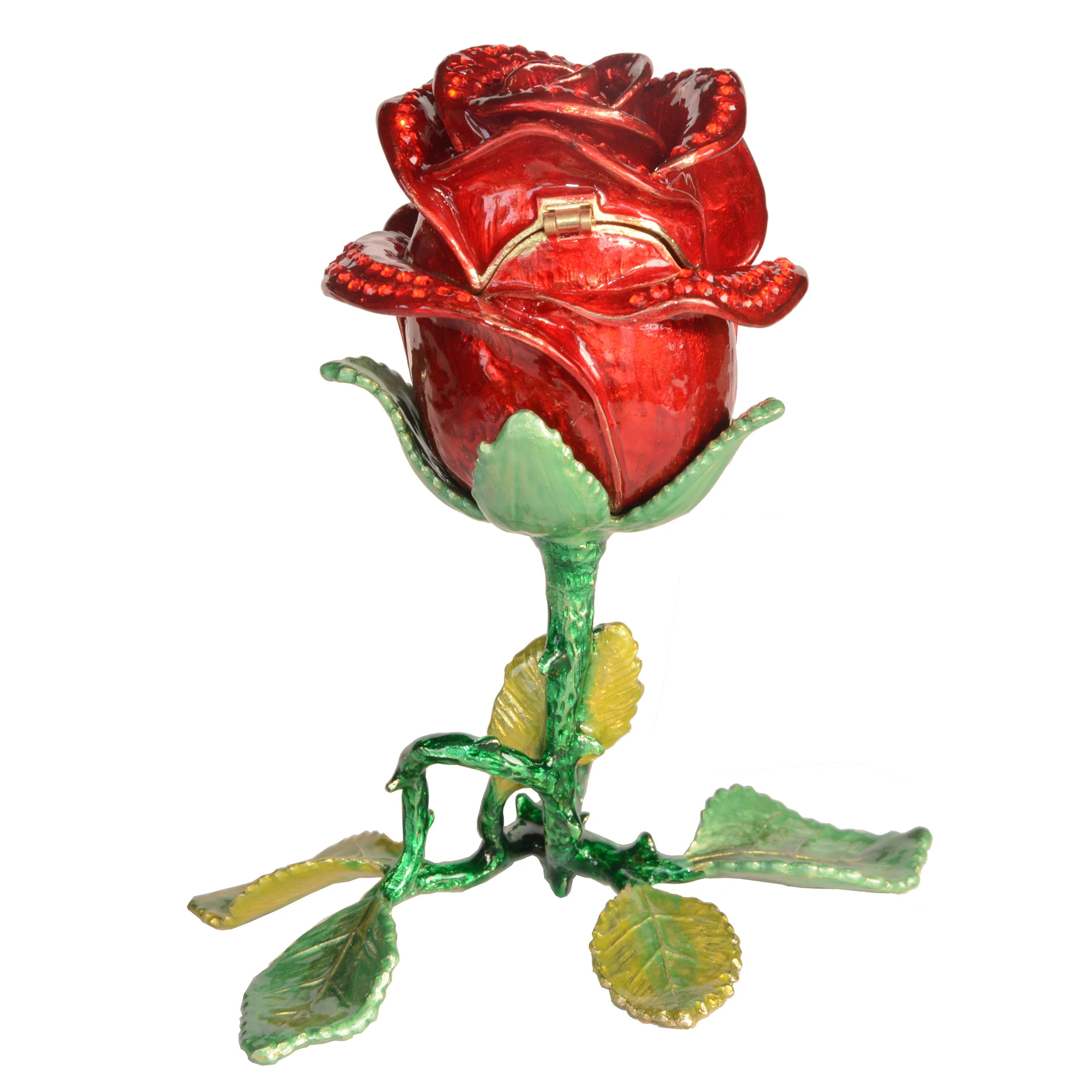 Rose Flower Trinket Jewelry Box, Metal Tabletop Decoration,Ring Holder, Valentine's Day, Birthday Present for Her