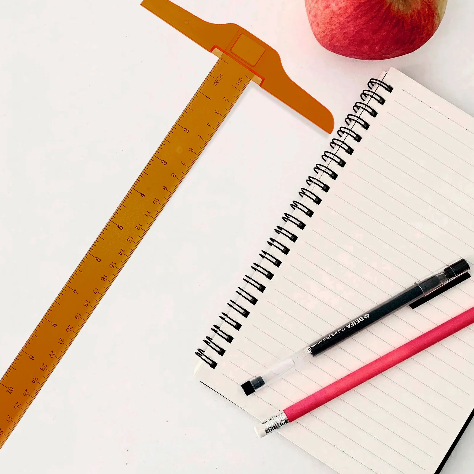 

2Pcs Plastic T Shape Rulers Transparent Academic Measuring Tools for School Office Drafting Drawing Student Design