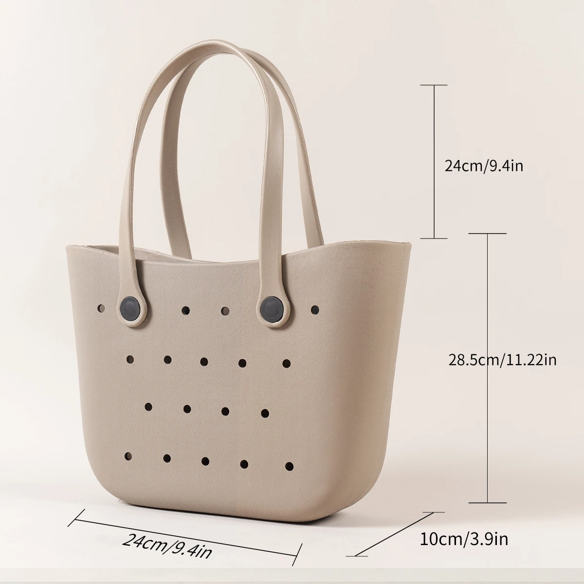 Large Beach Bag Summer EVA Beach Basket Women Picnic Tote Bag Holes Waterproof Handbag Pouch Shopping Shoulder Bag