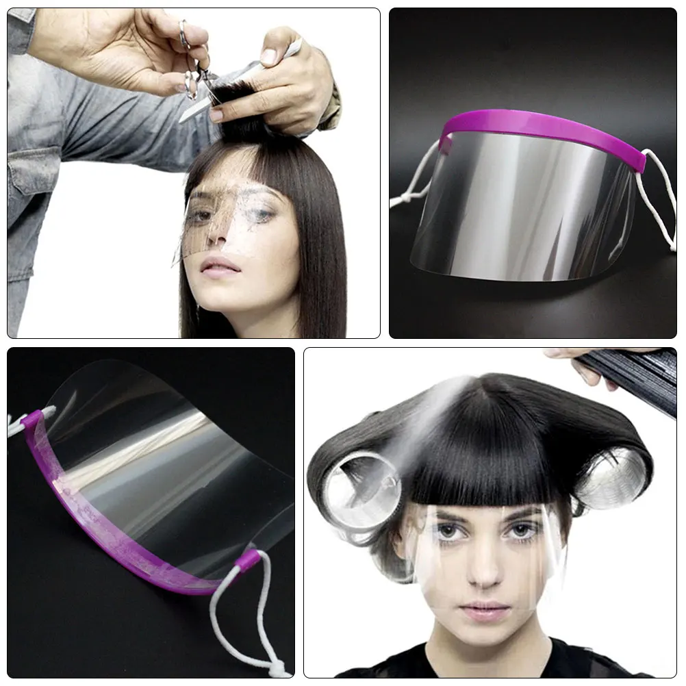

150 Pcs Haircut Mask Salon Eyeprotector Lightweight Eco Plastic Face Cover Hairdressing Shield Disposable