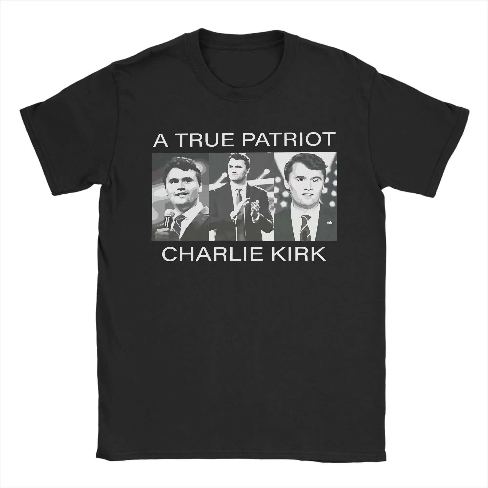 

Винтажная футболка для отдыха «Настоящий Патриот Чарли Кирк», мужская хлопковая футболка с круглым воротником, футболки с короткими рукавами, Новое поступление, топы