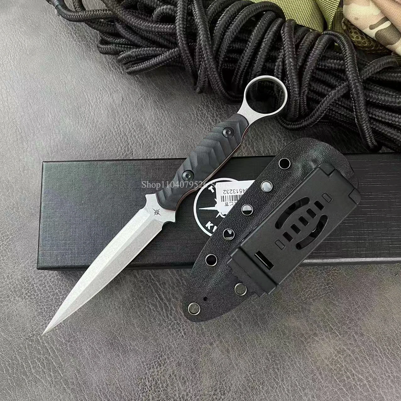 

TOOR Tactical D2 Steel Fixed Blade Outdoor Pocket Knife Kydex Sheath Hunting Wilderness Survival High Hardness Multitools EDC