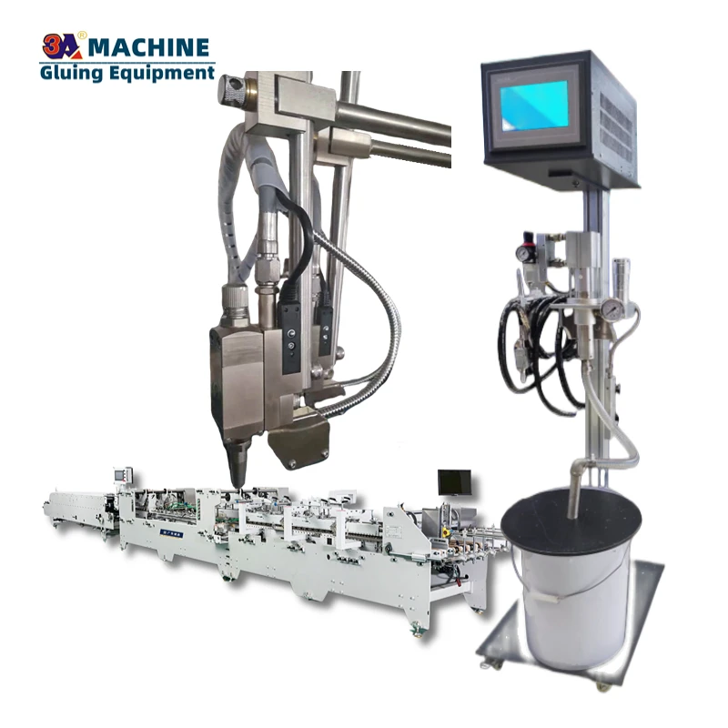 3ACQ# 6 Channels 1 Gun Box Automatic Mechanical Two Corner Folder Gluer Machine Paper Cartons Corner Pasting Machine