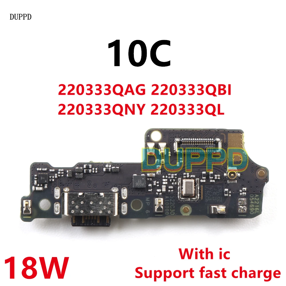 

USB-зарядная плата, гибкий кабель для Xiaomi Redmi 10C, USB-порт для зарядного устройства, док-станция, микрофон, 18 Вт