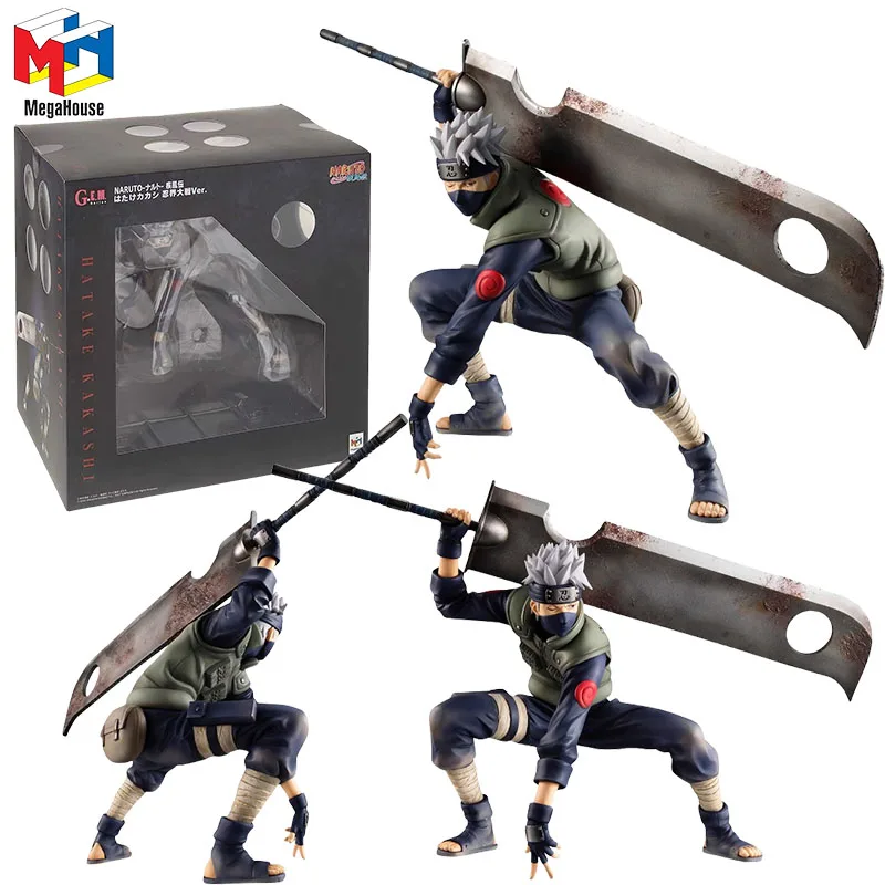 MegaHouse Genuine G.E.M. NARUTO Anime Figure Hatake Kakashi Action Figure Toys Boys Girls Kids Christmas Gift Collectible Model