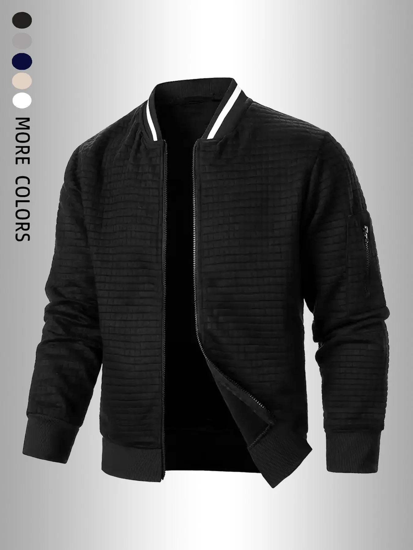 Autumn Winter Man Leisure Jacket Solid Color Zipper Baseball Coat Fashion Business Casual Slim Overcoat Windproof Men Clothing