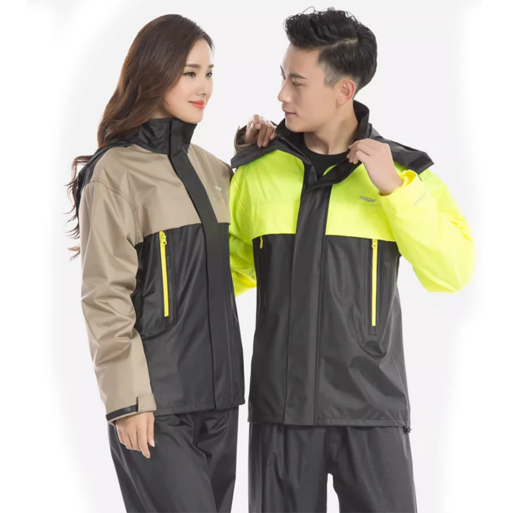 Men Women Golf Raincoat for Motorcyclist Waterproof Rain Coat+Pants for Fishing Safe-driving Women Rain Jacket Trousers Unisex