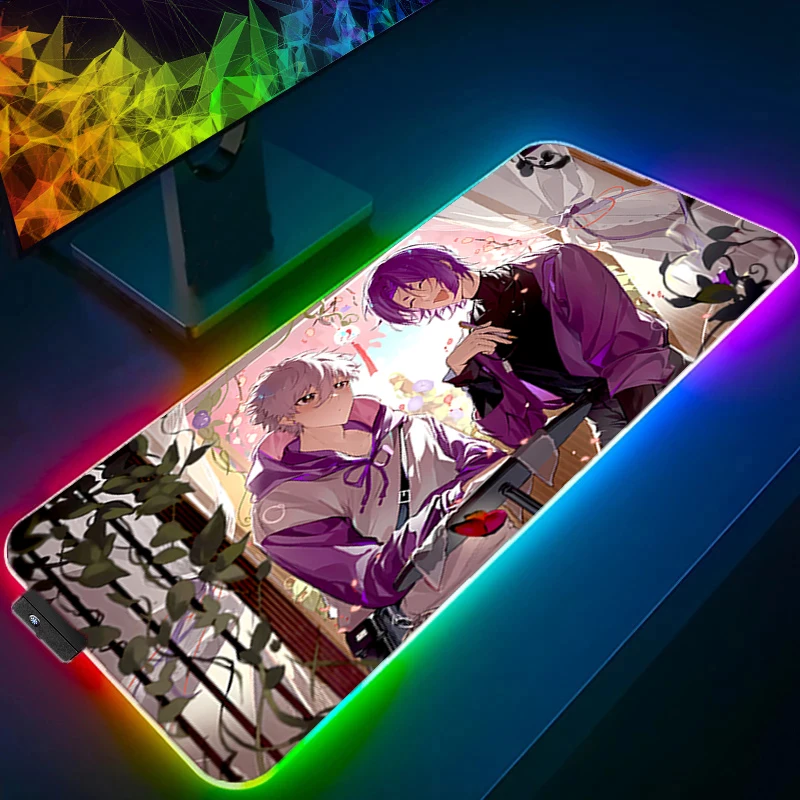 LED Mouse Pad B-blue Lock High cost-effective RGB Mouse Pad With Exclusive Desktop Decoration And Unique Design 90X40 Mouse Pad