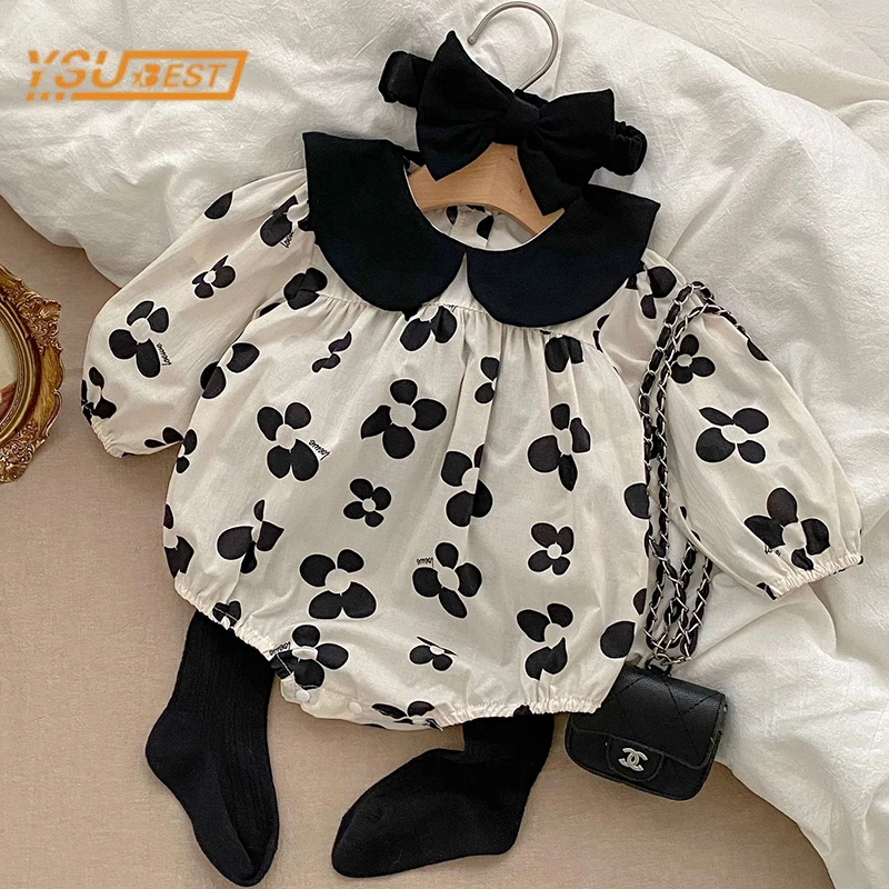 

Autumn Baby Girls Rompers Newborn Kids Baby Girls Sweet Flower Princess Rompers Infant Baby Girls Long Sleeve Rompers Clothes