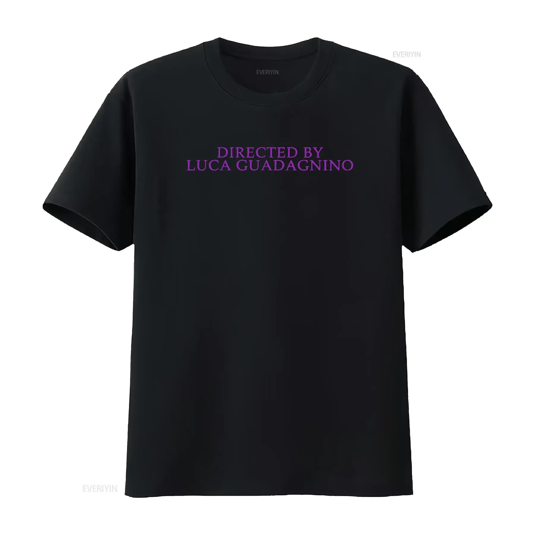 Minimalist Director Luca Guadagnino Purple Text Print Film Lover Casual T Shirt vintage Washed fashion Soft streetwear