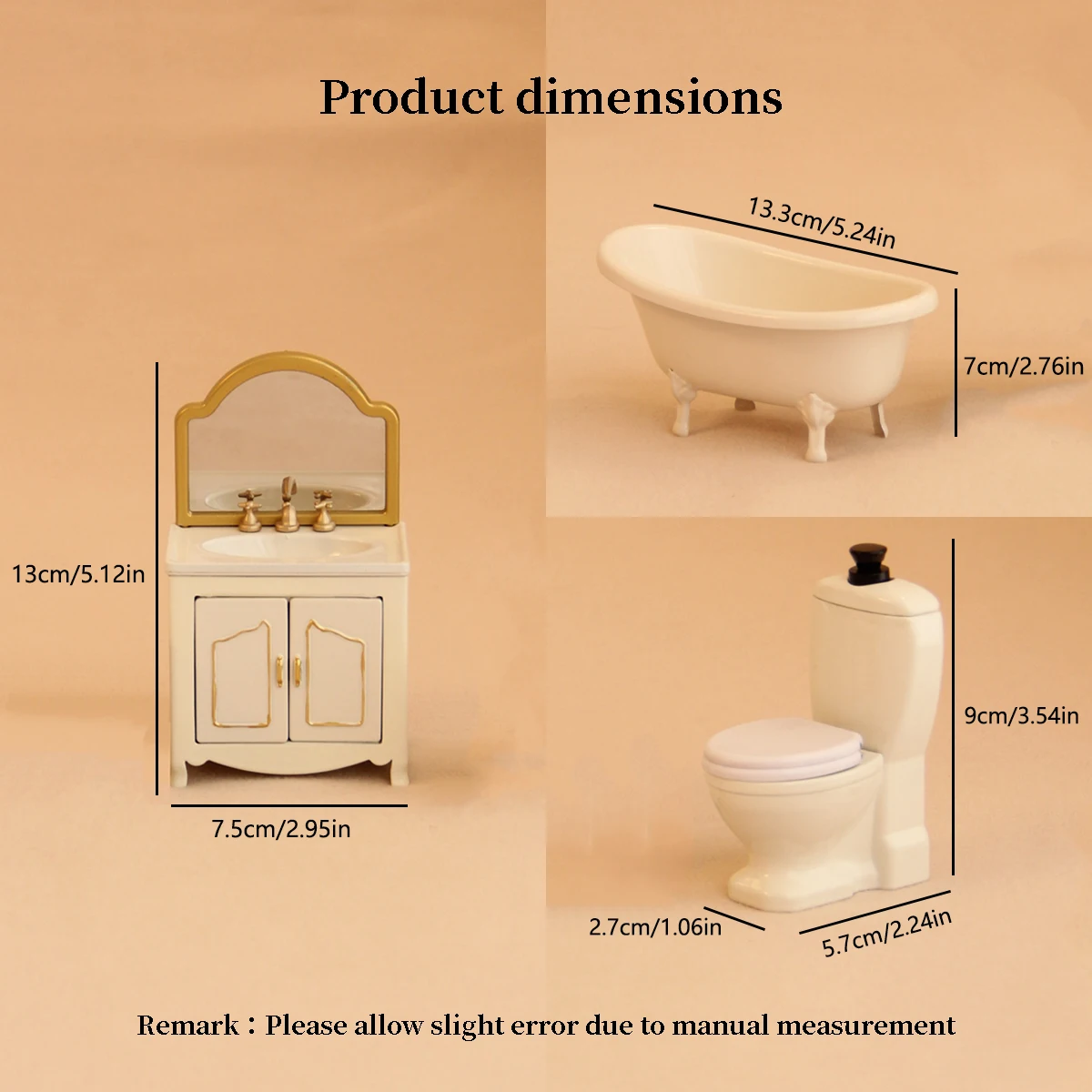Set De 18 Muebles De Baño En Miniatura 1:12 – Incluye Bañera, Lavabo, Armario, Inodoro Y Accesorios (para Casa De Muñecas)