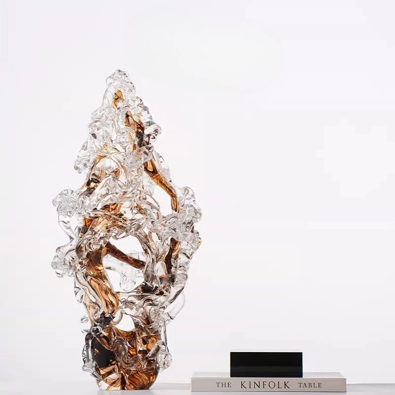 Glazed Taihu stone ornaments, living room modern dining room entrance decoration handicrafts 3