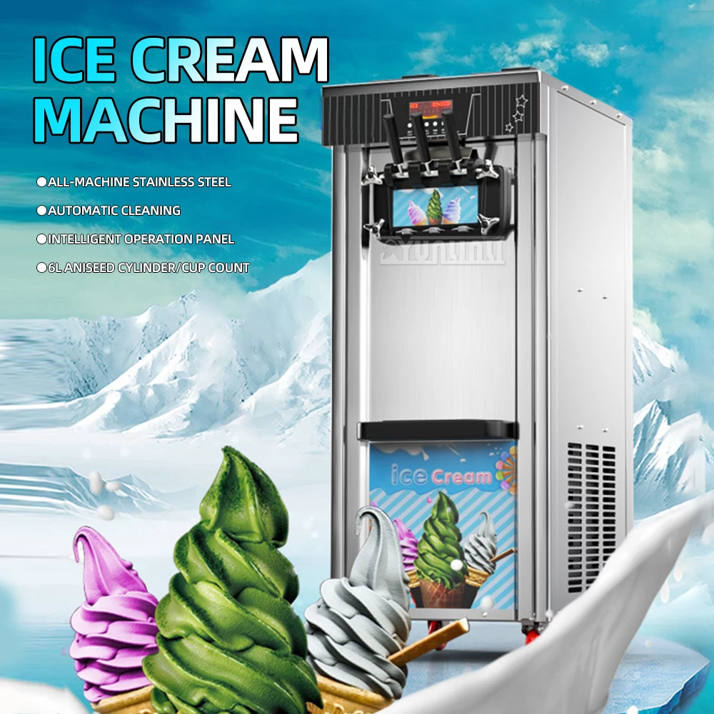 ماكينة آيس كريم ناعم القوام صيفية جديدة للتنظيف التلقائي بالكامل ماكينا دي سورفيت كاسيرا