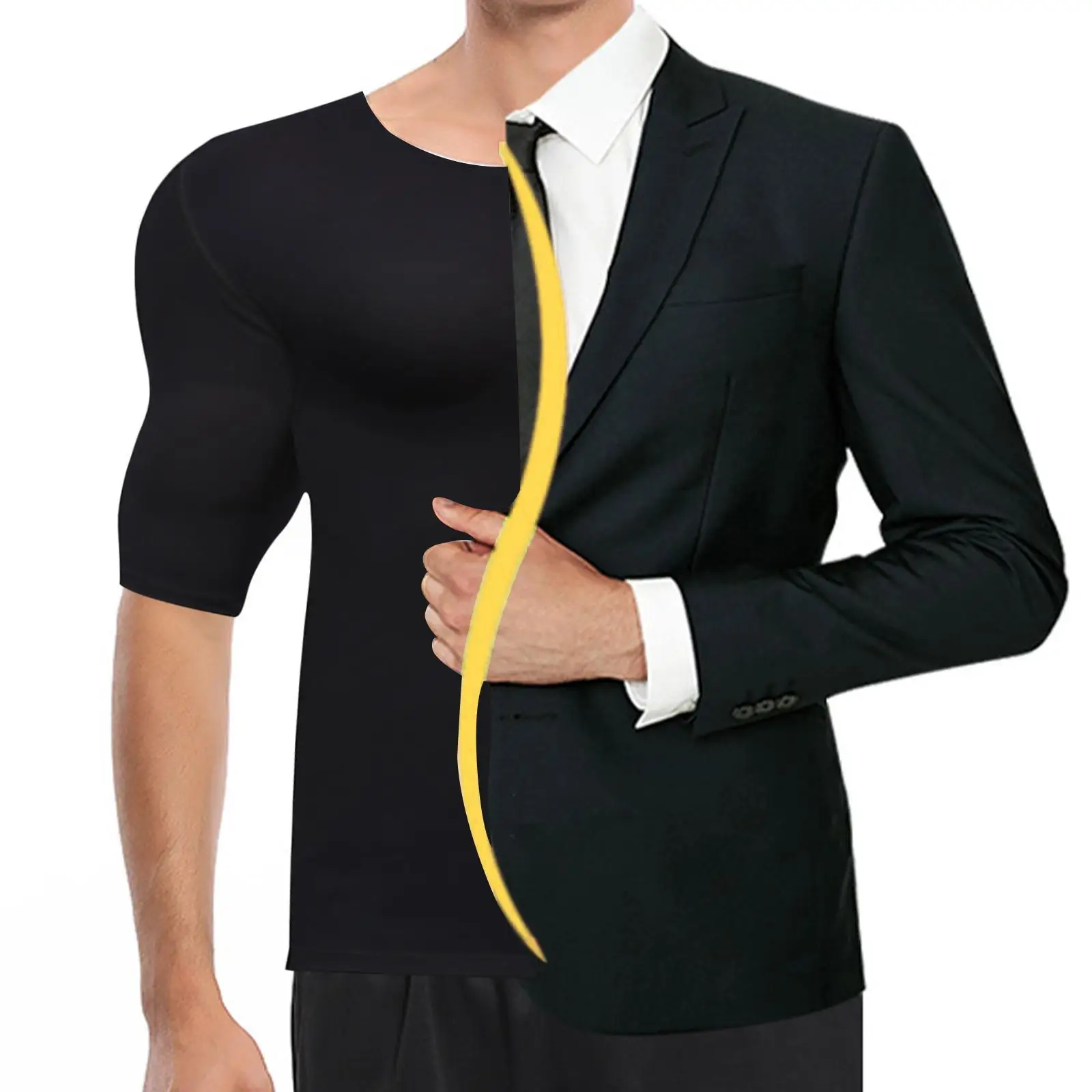 Fake Muscle T-shirt Heren Bodybuilder Simulatie Borst voor carnaval Nieuwjaar