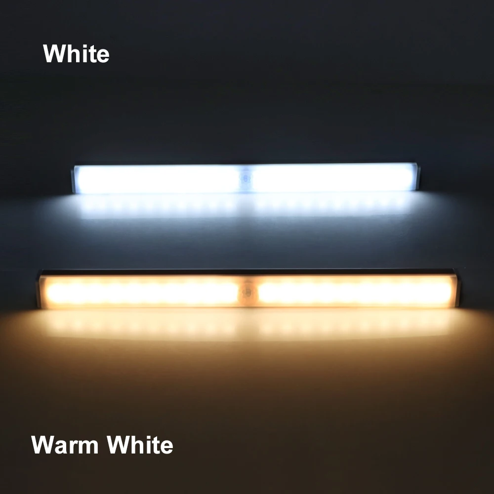 PIR Motion Sensor LED Night Light Strip USB Rechargeable Dimmable Wireless Lamp For Bedroom Kitchen Cabinet Wardrobe Closet