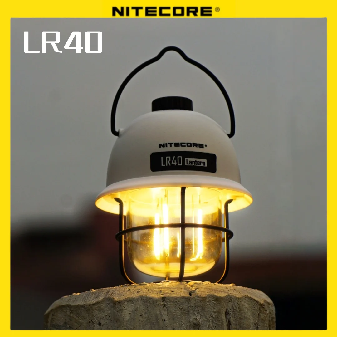 NITECORE LR40 فانوس التخييم مصباح يدوي USB-C قابل لإعادة الشحن 100 لومن وقت التشغيل 65 ساعة 3 مصادر الضوء