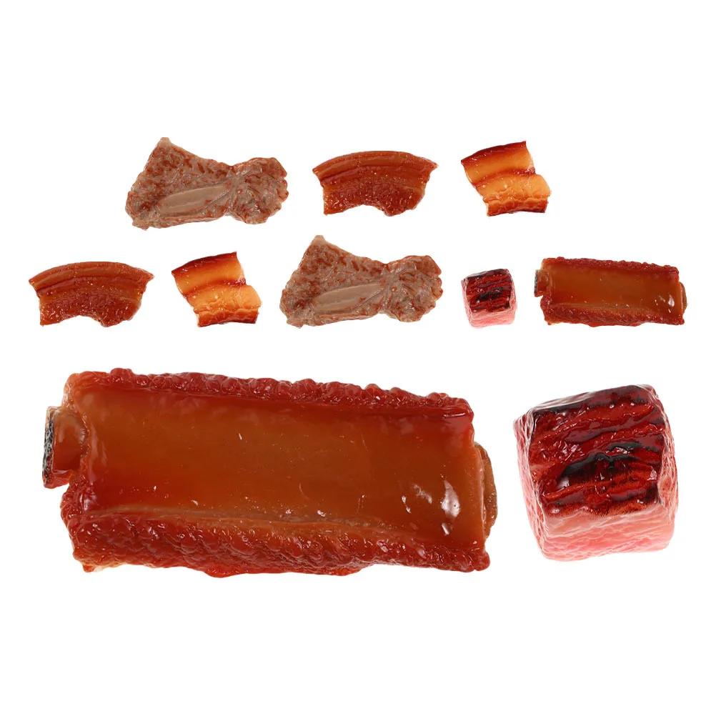 

10pcs Simulation Lifelike Artificial Meat For Kitchen Home Barbecue Restaurant Display Bbq Fake Grill Decor Prop