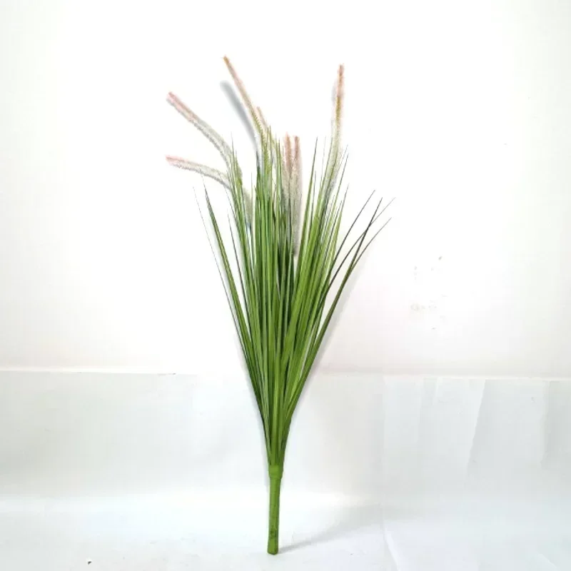 Artificial 7 Head Reed Flower Bouquet Simulation Green Leafy Plant Setaria Flower Bouquet Shopping Mall Wedding Decoration Props