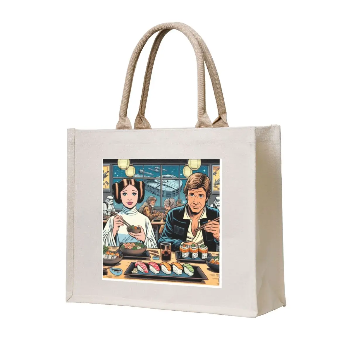 

Space Date（Leia and Han Solo） Tote Bag Canvas bag for women bags for women Reusable bags canvas tote