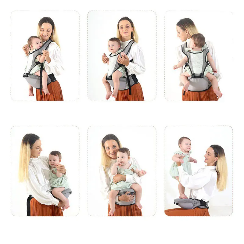 Portable Kangaroo Shoulder Strap For Infants Ergonomic Baby Carrier With Hip Seat Large Capacity Pocket Wrap Sling Waist  Holder