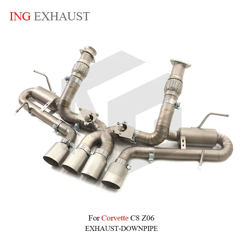 

for Corvette C8 Z06 5.5L V8 Sandblasting Titanium catback OEM Valve Exhaust car Parts Accessories