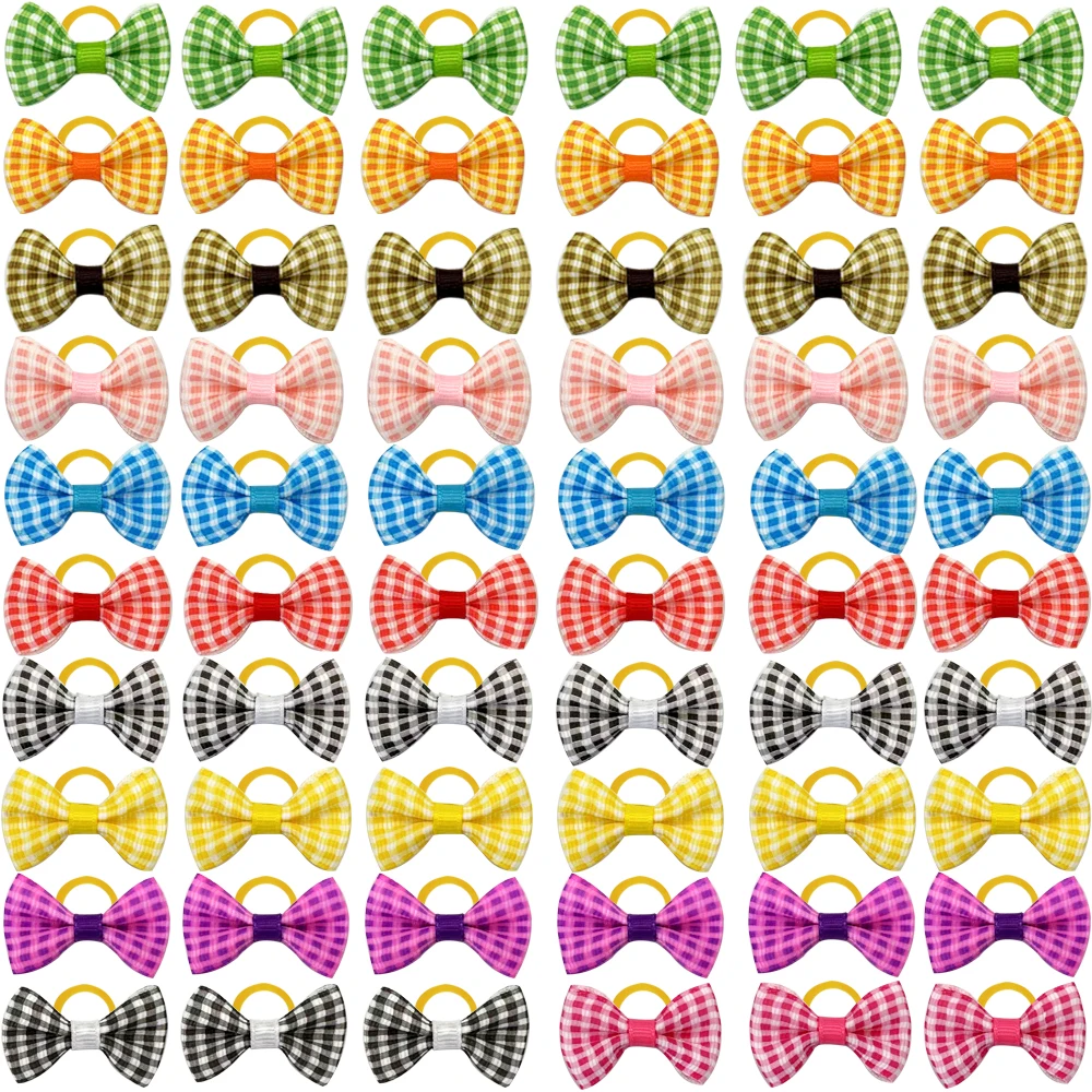 100pcs Pet Accessories Dog Hair bows Fashion Cute Dog Bows Rubber Bands Pet Hair Collar Decoration for Dog Accessories