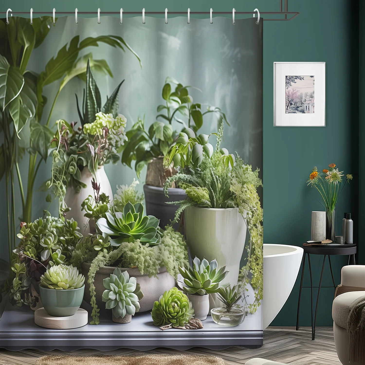 Whimsical Greenery and Kittens Shower Curtain - Adorable Bath Decor, Perfect for Those Who Love Cute and Nature-Inspired Desig