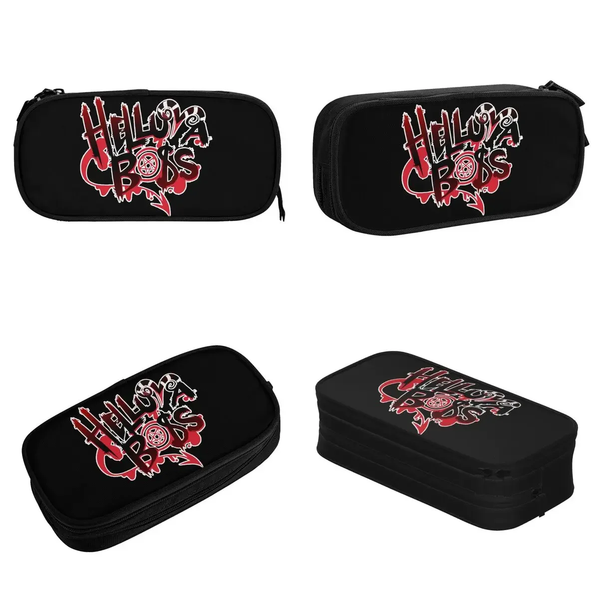 

Helluva Boss Logo Pencil Cases Anime Pen Box Bag Student Big Capacity Students School Gifts Pencilcases