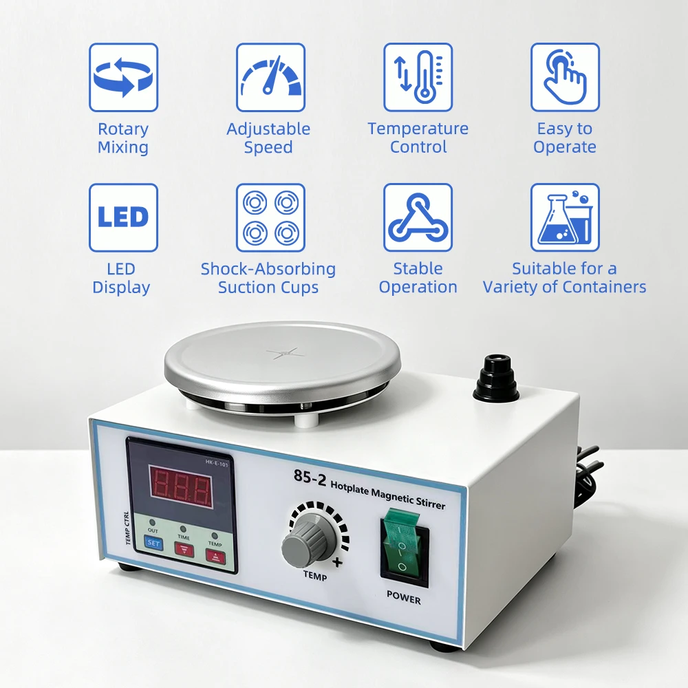 YAGO Digital Heated Magnetic Stirrer Hotplate LED Display 300-2600rpm Speed Lab Stir Mixer 3000mL 250W Heating EU Plug