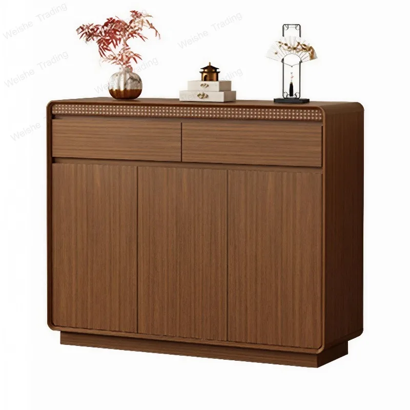 Strong Retro Design Shoe Cabinet Storage Dustproof Living Room Shoe Cabinet Drawer Solid Wood Estante Para Zapatos Furniture