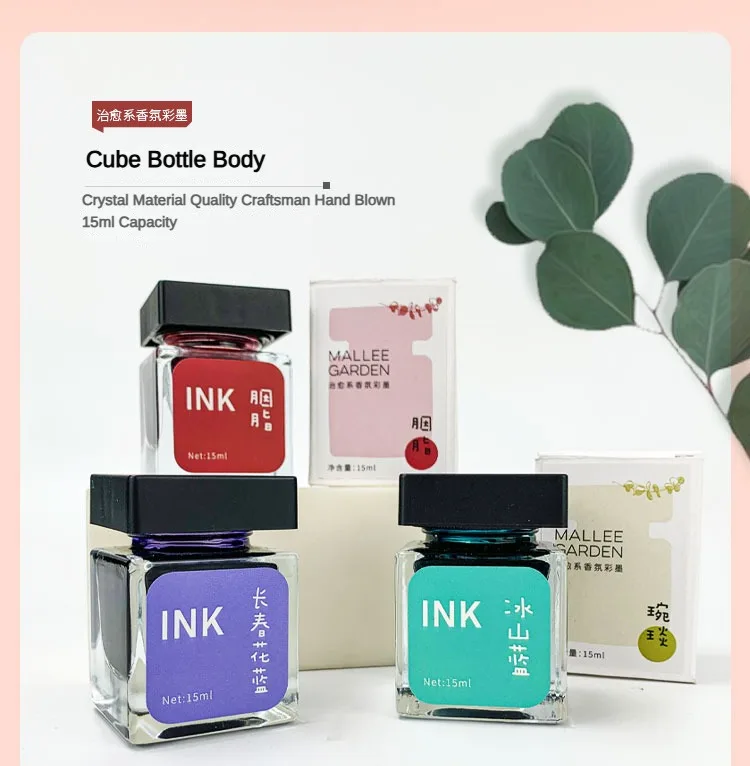 

MALLEE GARDEN 15ml Fountain Pen Ink Color Glass Bottled Ink Writing Ink Cartridge for JINHAO HONGDIAN Office School Supplies