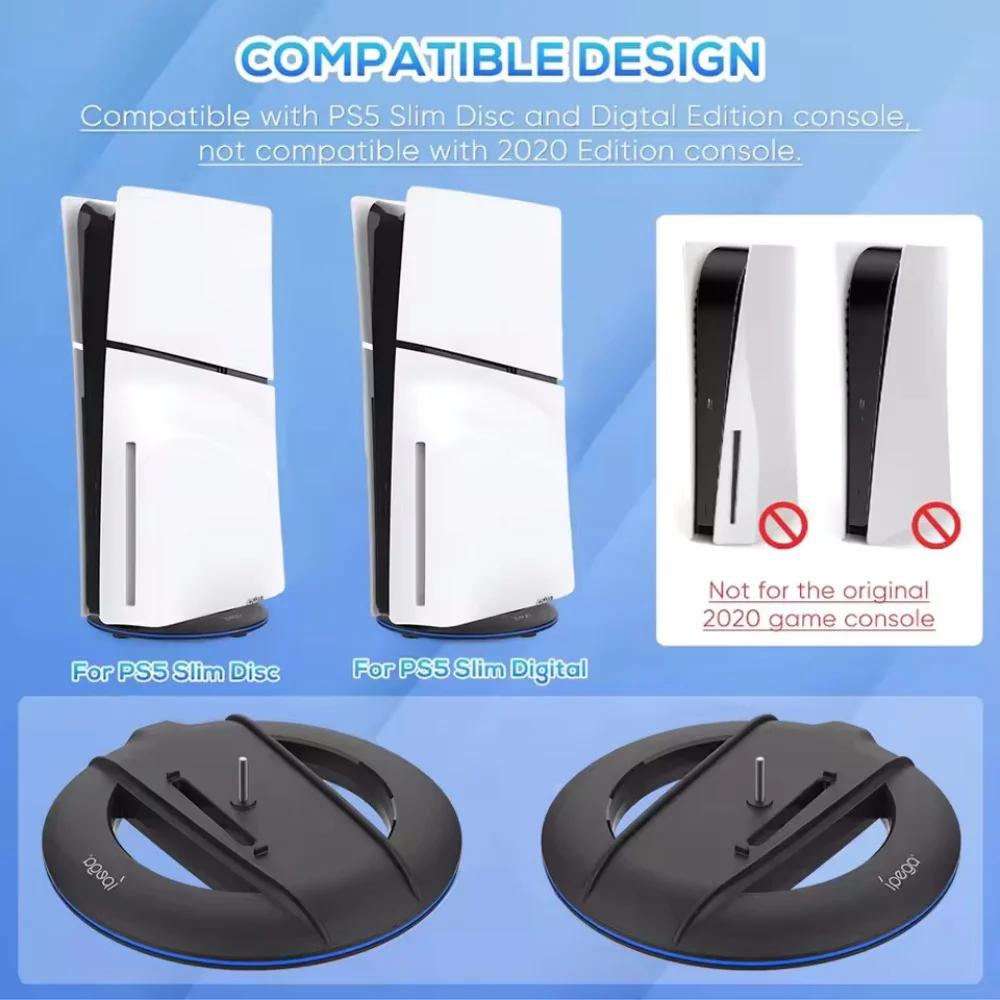 Vertical Stand Console Stand for PS5 Slim Console Disc and Digital Base Stand Replacement for Playstation 5 Slim Console