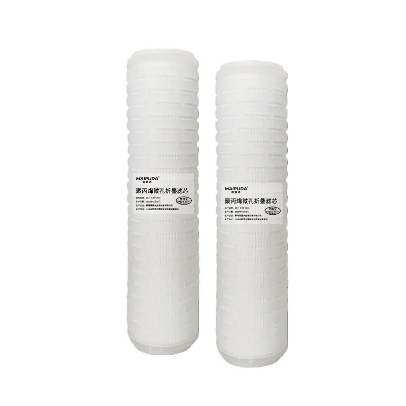 10inch Pleated Filter Element PP Pleated Microporous Filter Element Flat Pressure High Flow Precision Filter Element