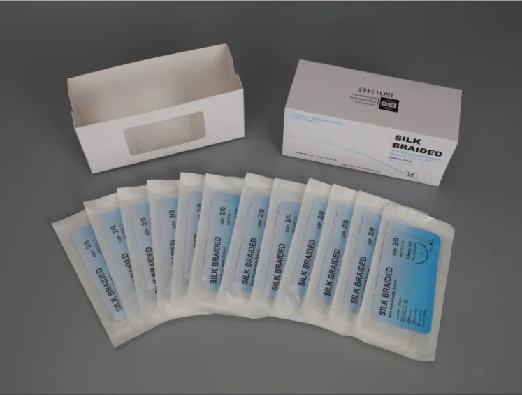 

1pc/12pcs Silk thread round needle suture needle for laparoscopic surgery simulation training non-nylon suture needle