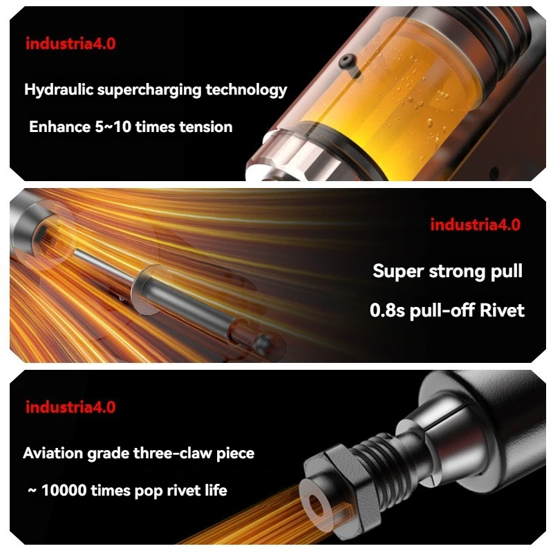 Industrial Grade Pneumatic Rivet Gun Fully Automatic Riveting Aluminum Nail Core Pulling Stainless Steel Rivet Gun Rivet Tool
