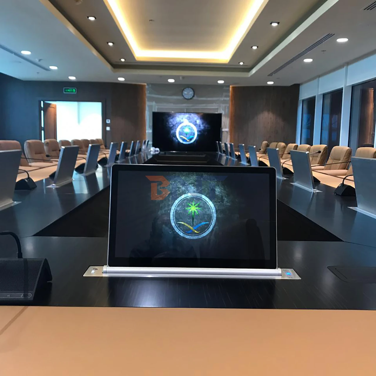 

17.3 Inch Motorized Computer Lift Audio System Paperless Video Conference System for Pop up Lcd Lift for Conference