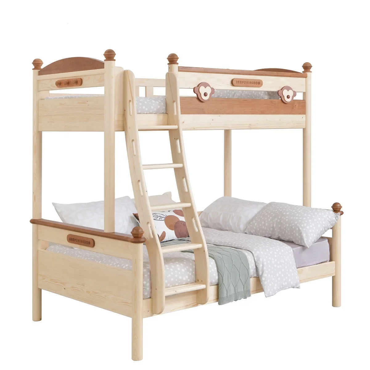 Modern Design Solid Wood Storage Children Three Bunk Bed Triple Bunk Bed for kids