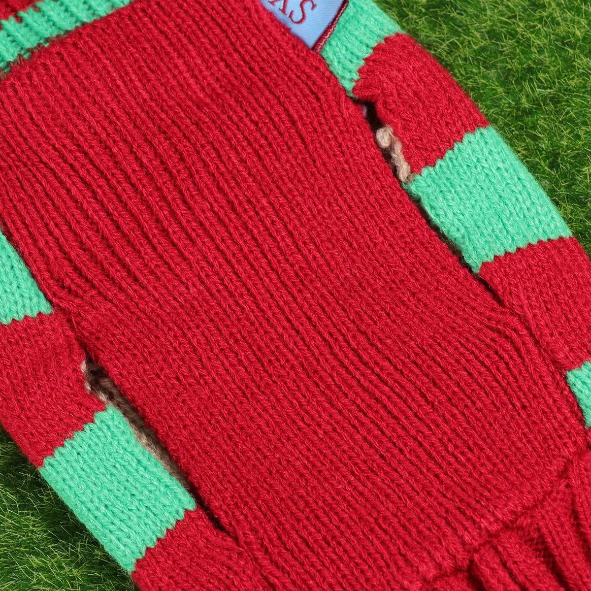 

New Year Dog Sweater Warm Acrylic Stripe Red Green Xmas Clothes Puppy Size Xxs for Christmas Party Photo Pet Sweater