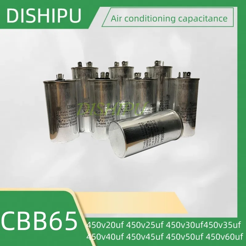 CBB65 450v20uf 450v25uf 450v30uf 450v35uf 450v40uf 450v45uf 450v50uf 450v60uf air conditioning condenser compressor start capacitor