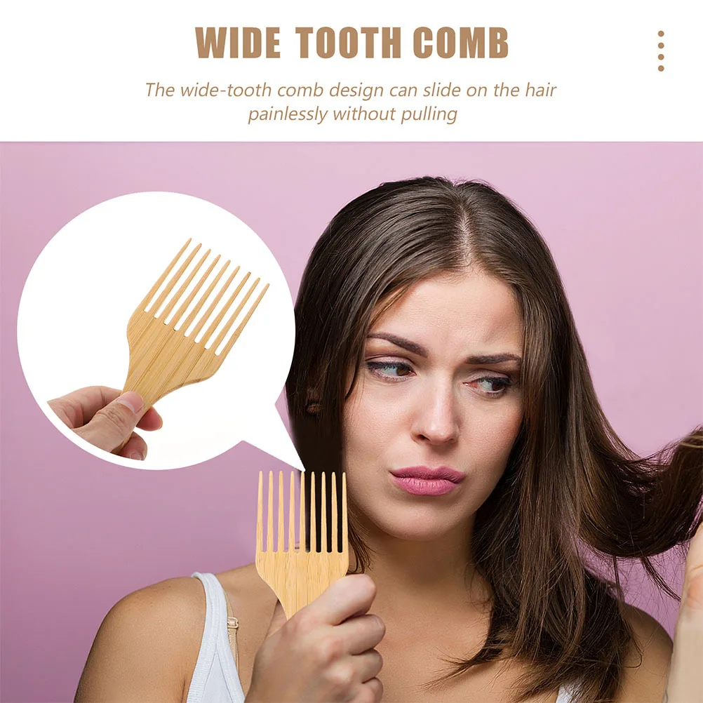 

3Pcs Bamboo Wide Tooth Male Hair Combs Styling Oil Head Hairdressing Accessories Detangling Travel Salon Use Wide Tooth Combs