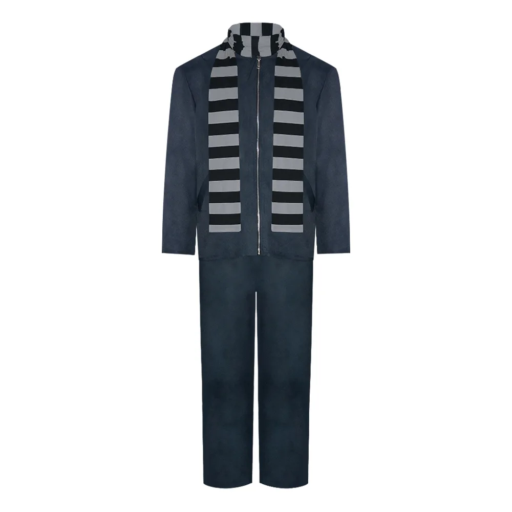 زي تنكري لأداء حفلة الهالوين للرجال البالغين ، العميل ، اللص ، الأب ، الرمادي ، قناع ، معطف ، بنطلون ، وشاح ، بدلة