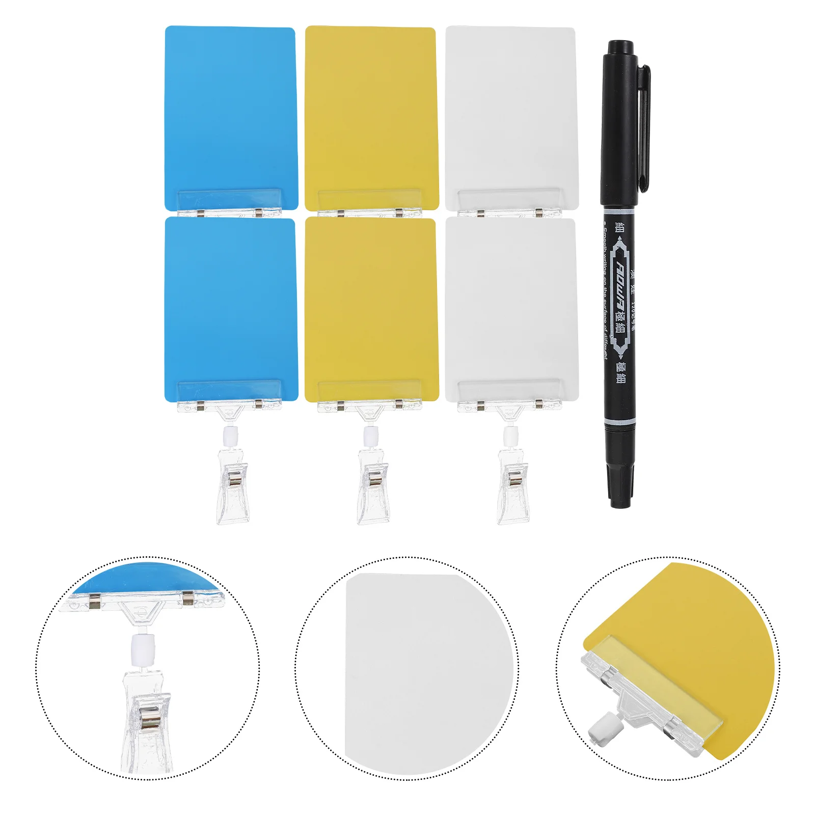 1Set Reusable Erasable Price Sign Holder Adjustable Plastic Display Stand for Retail Store Supermarket Menu Advertising