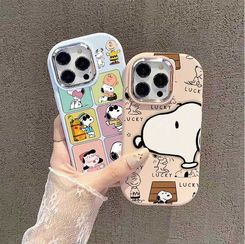 Cute Snoopy Case For Realme C63 C61 C67 C51 C53 C55 C21Y C25Y C20 C35 C12 5 8 9 11 12 13 Pro Plus 5i 6i GT3 Cover