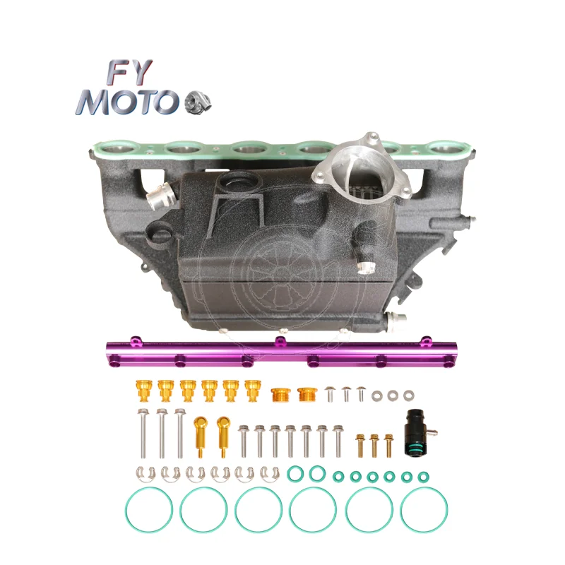 الألومنيوم CNC الخام الأسود مدخل المنوع تهمة برودة لسيارات BMW X3M X4M F97 F98 3.0T S58 2019 + #2