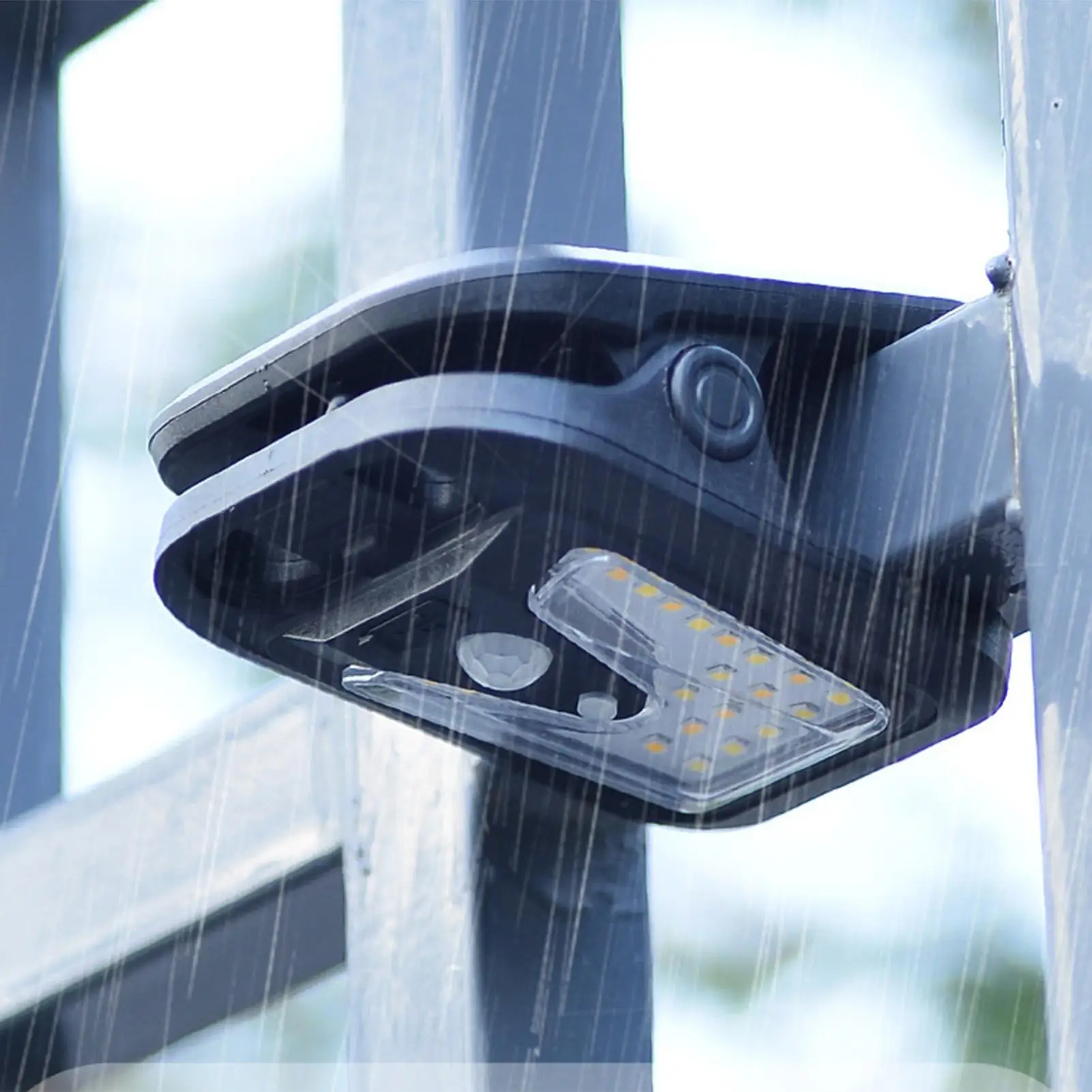 أضواء استشعار الحركة الشمسية في الهواء الطلق مع شحن USB، مقاوم للماء 4-وضع كليب على مصباح للحديقة، الفناء، المسار، الدرج، سطح السفينة #4