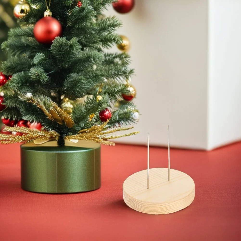 12Pcs Wooden Crochet Stand Dual Needle Stable Base Holder Clay Figures Handmade Collectibles Display Rack for Craft Store