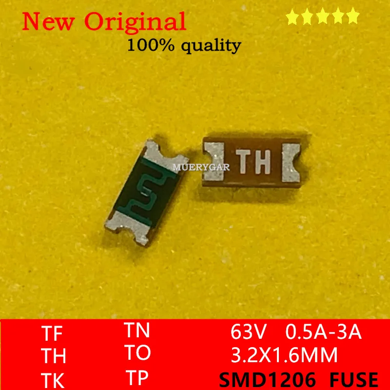 (10-500pieces/lot)100%New  Slow blowing fuse  SMD1206  Marking:  TF   TH  TK  TN  TO  TP  63V 0.5A   1A  1.5A  2A  2.5A  3A fuse