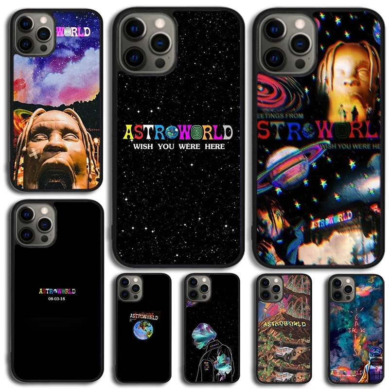 Travis Scott Astroworld Phone Case Cover For iPhone 16 15 14 SE 2020 XR XS 11 12 13 Mini Pro MAX Plus Coque